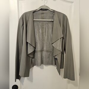 Zara's Leather Gray Women's Blazer